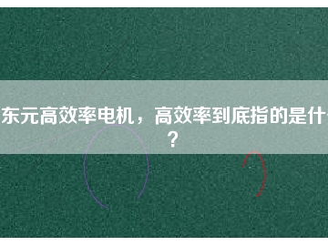 東元高效率電機(jī)，高效率到底指的是什么？