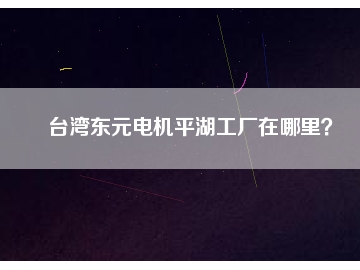 臺灣東元電機平湖工廠在哪里？