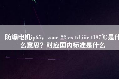 防爆電機(jī)ip65，zone 22 ex td iiic t197℃是什么意思？對(duì)應(yīng)國(guó)內(nèi)標(biāo)準(zhǔn)是什么